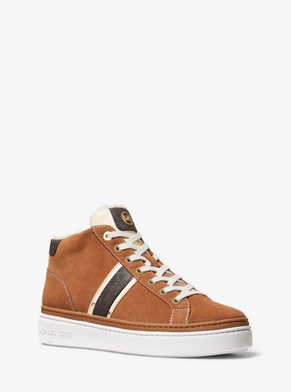 Damske Tenisky Michael Kors Chapman Suede and Logo High-Top Žlté - Topanky Michael Kors Sleva | PJRSX-5783